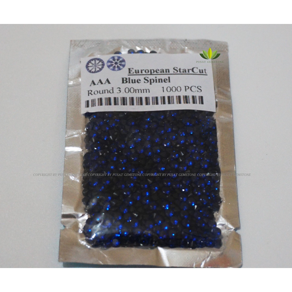 Permata Sirkon Cubic zirconia Blue Nano Sapphire  Tabur 1000 Butir Grade AAA