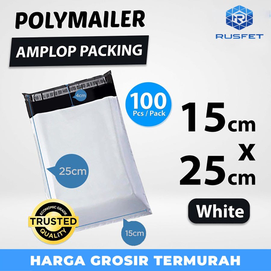 

Polymailer Pack WHITE 15CM X 25CM Amplop Plastik olshop Ekonomis