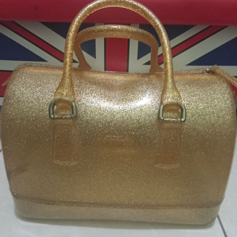 Speedy Furla glitter gold