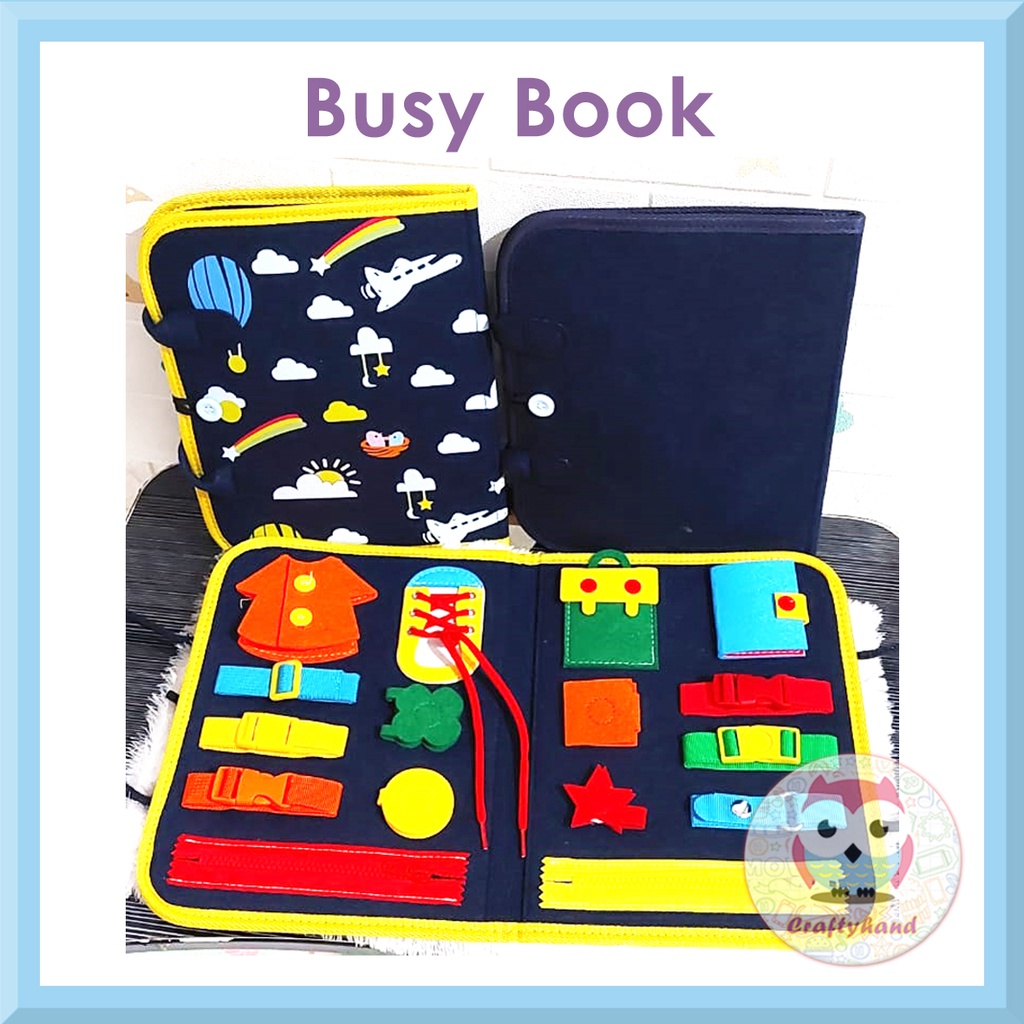 Busy book flanel mainan tas aktivitas motorik anak