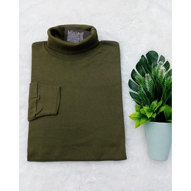 turtlenek kaos rib premium/rib kerah tinggi