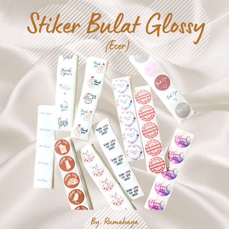 

[Ecer] Stiker Bulat Glossy