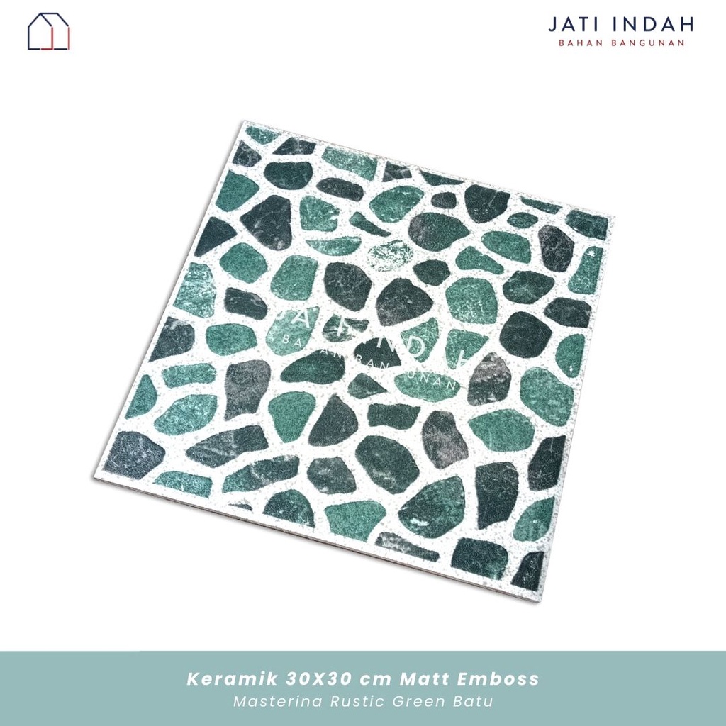 Keramik Motif Batu Kerikil 30x30 cm Matt Emboss Kasar Masterina Rustic / Keramik Kamar Mandi