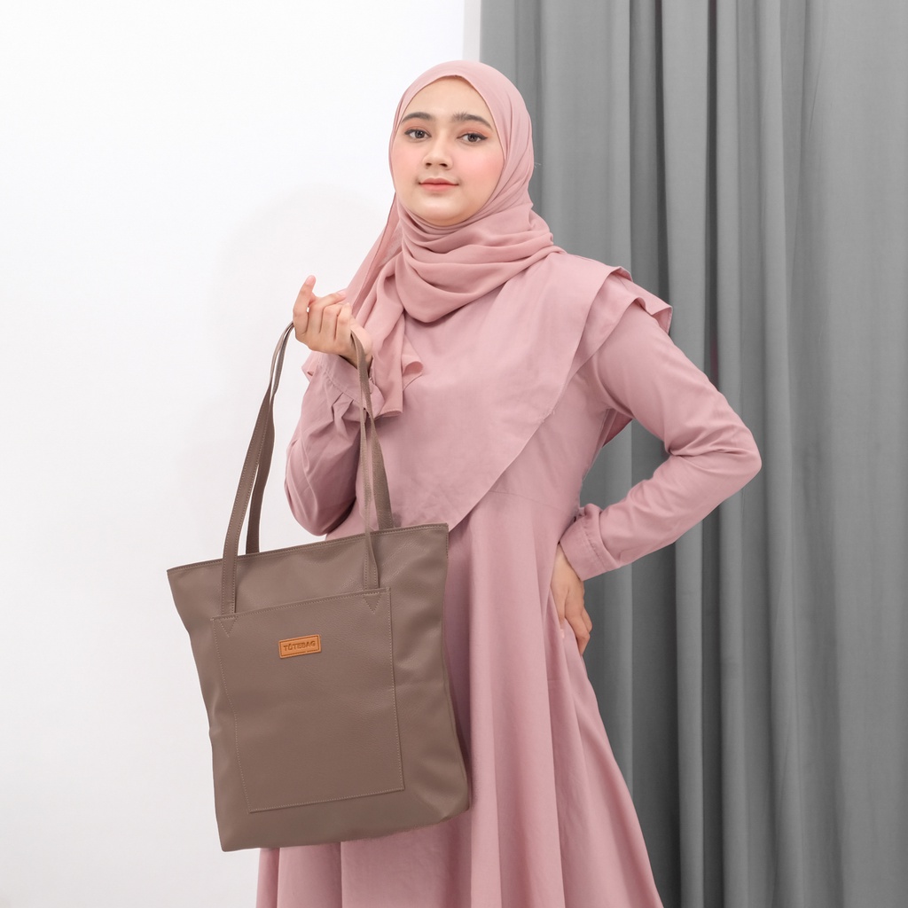 Tas totebag wanita kulit sintetis muat laptop totebag remaja dewasa kekinian