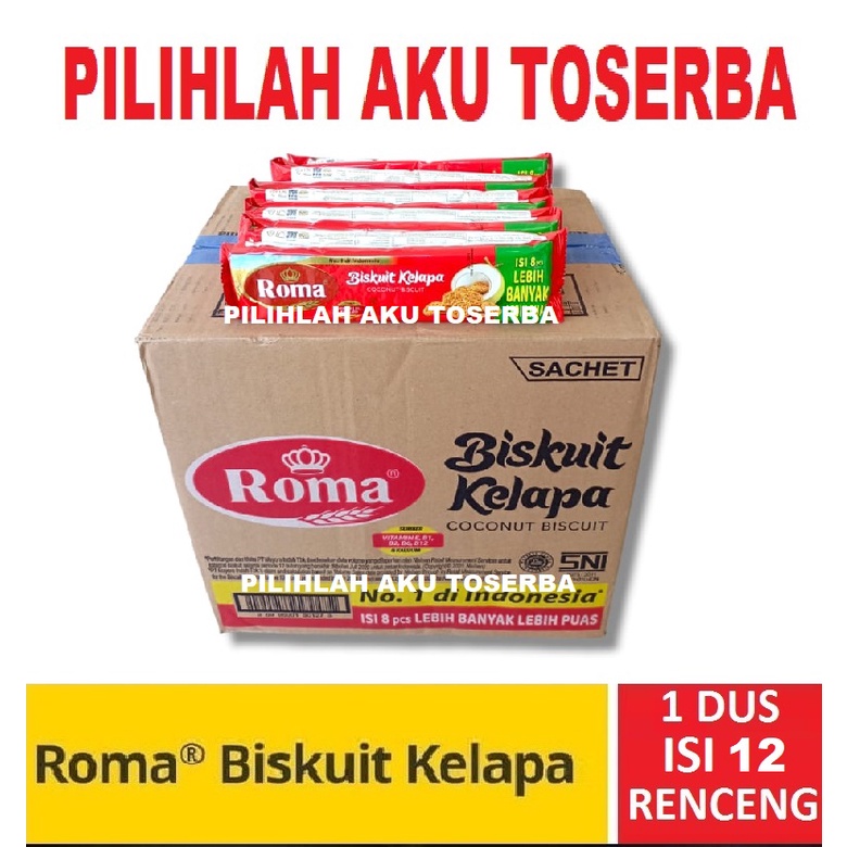 Biskuit Roma Kelapa Renceng - ( HARGA 1 DUS )