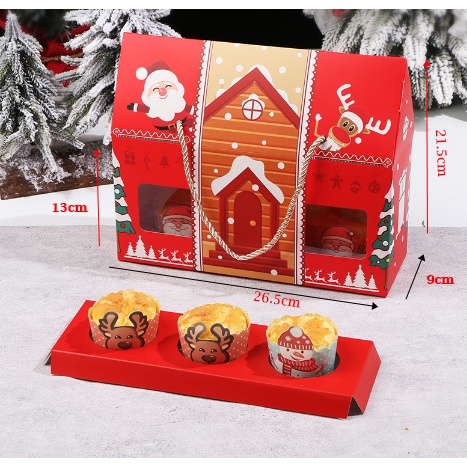 

Box cupcake christmas, box natal