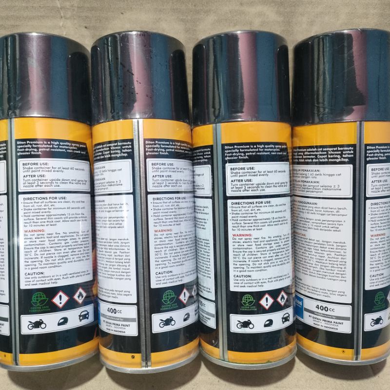 Pilok Cat Diton Premium Paket Lengkap 4 Kaleng Magenta Blue Ungu Metalik 9215 Primer Grey 9120 Silver 9124 Clear Gloss 9128 400cc Pilox Paketan Cat Semprot Special Spray Paint