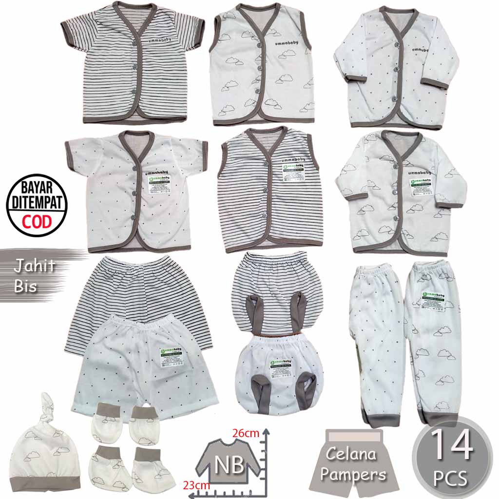 20 Pcs Baju Bayi Celana Bayi Setelan Bayi Baju Bayi Newborn Baju Bayi Baru Lahir Atasan Bayi Baju Bayi Kado Murah Baju Bayi Lucu Baju Bayi Seri Abu Ekonomis Gift Set Grey Monochrome