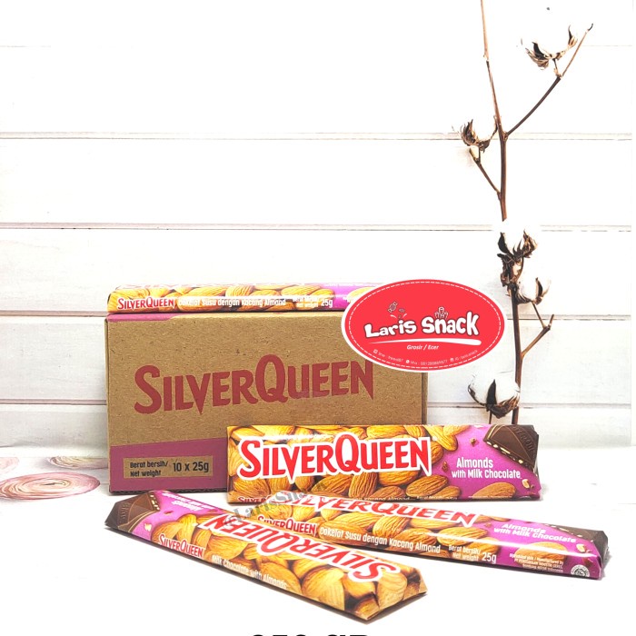 

SilverQueen Milk Chocolate Cashew Almonds 25gr (1 Box isi 10) - Almond