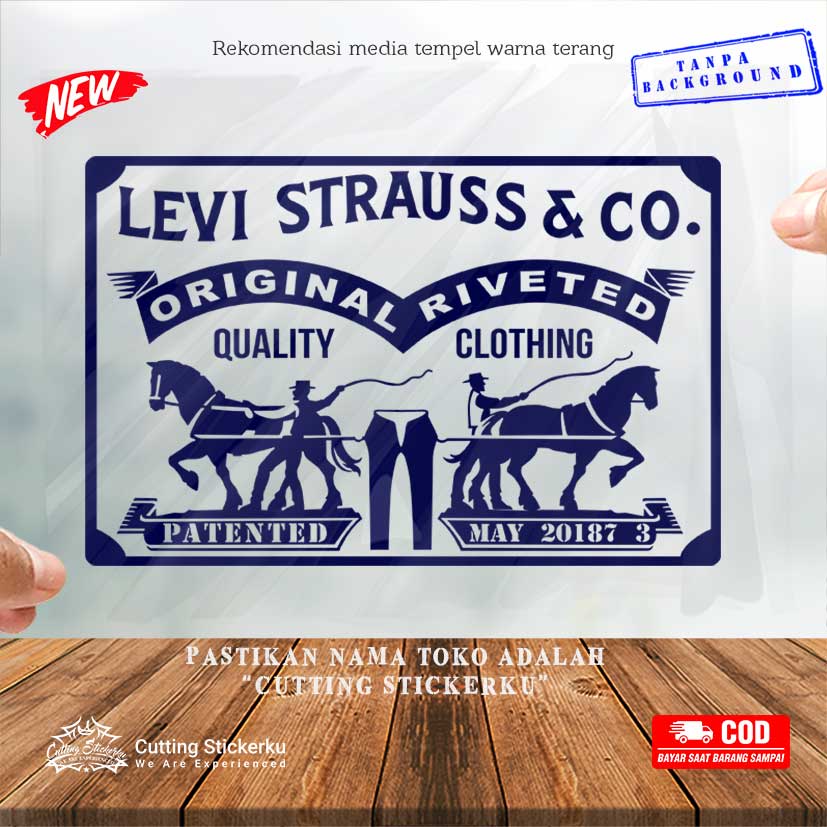 Cutting Stiker Levi's Logos Variasi Motor Mobil Sticker Tato Timbul Keren Nyala Dasbor Spakbor Visor Levi Strauss &amp; Co Body Kaca Helm Laptop Hologram Reflective Tahan Air Setiker Bodi Samping Kanan Kiri Nama Matic Scoopy Vario Beat Nmax Pcx Vespa