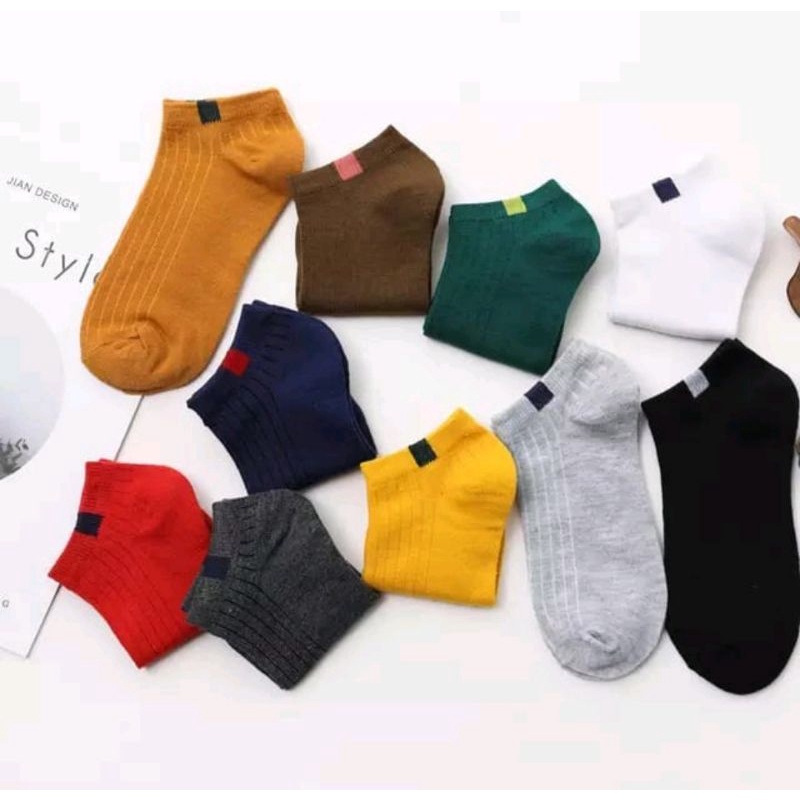 3 PASANG KAOS KAKI PENDEK WANITA DEWASA  ( ANKLE SOCKS  ) KAOS KAKI MATAKAKI WARNA POLOS RANDOM TERMURAH