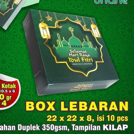 

Box Lebaran / Dus Idul Fitri /Kardus lebaran 22x22x8 isi 10pcs