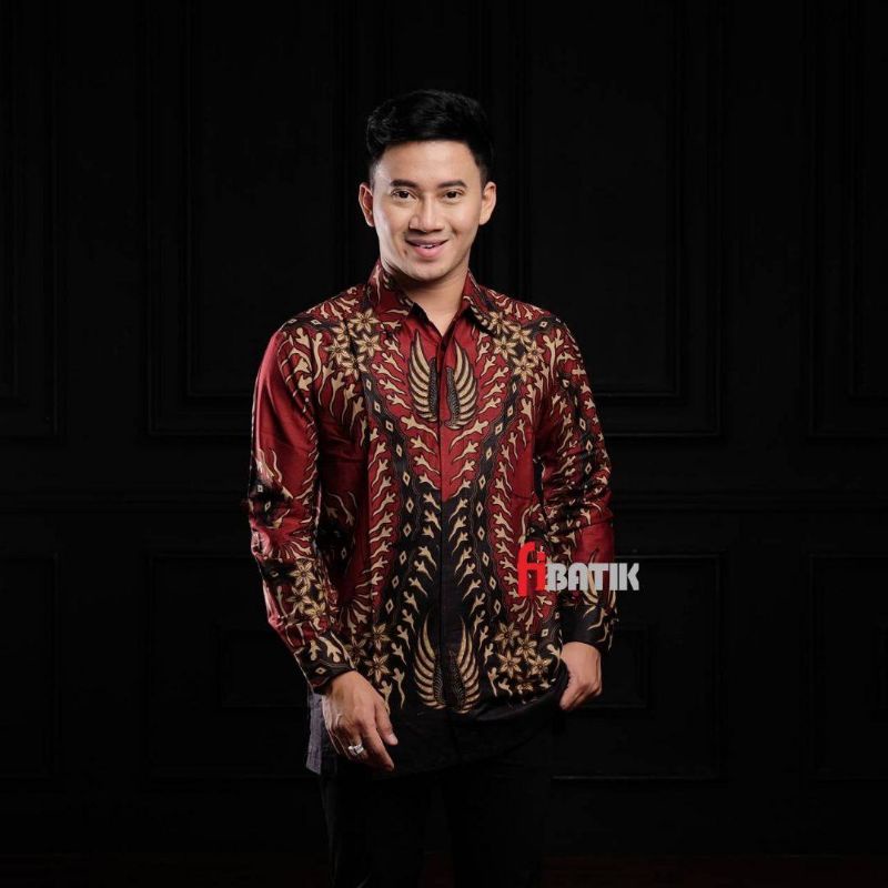 Couple Batik Ayah Dan Anak Laki-laki // Kemeja Batik Pria Dewasa Dan Anak Cowok Motif barnekel  Warna hijau Motif barnekel hijau