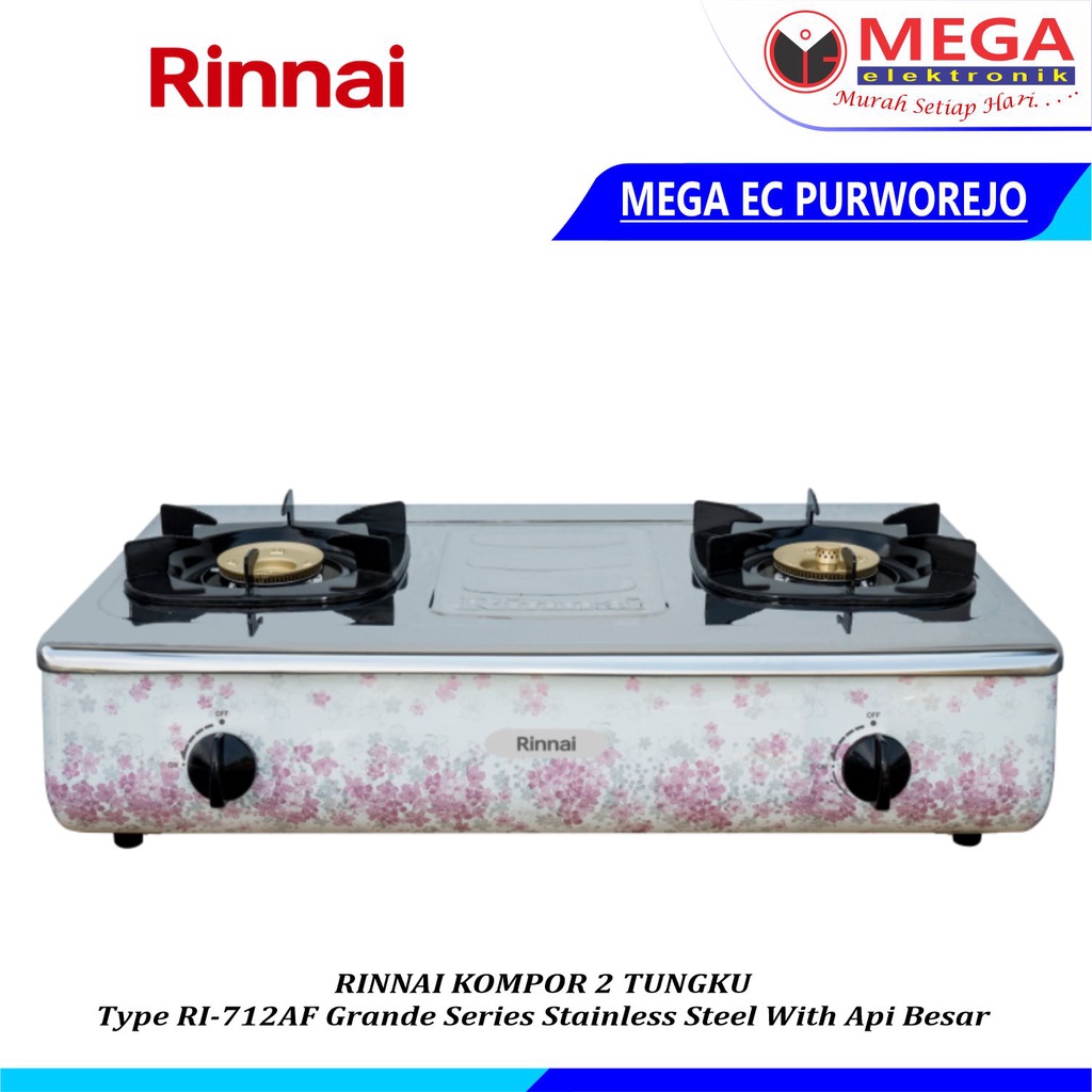KOMPOR RINNAI 2 TUNGKU RI-712 AF / RI 712 AF / RI712AF BERGARANSI