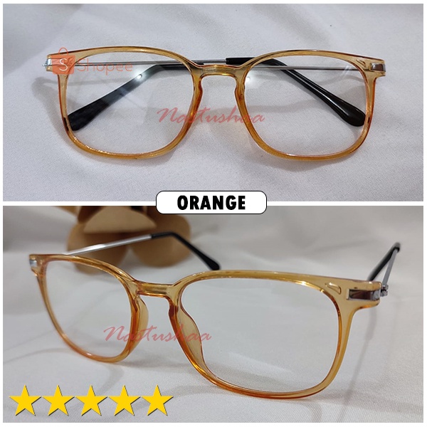 Kacamata Fashion Pria dan Wanita Kacamata Transparan Gaya Kacamata Fashion Korea Kaca mata Gaya Cewek Cowok Kacamata Normal Glasses Kaca mata biasa Eyeglasses Unisex