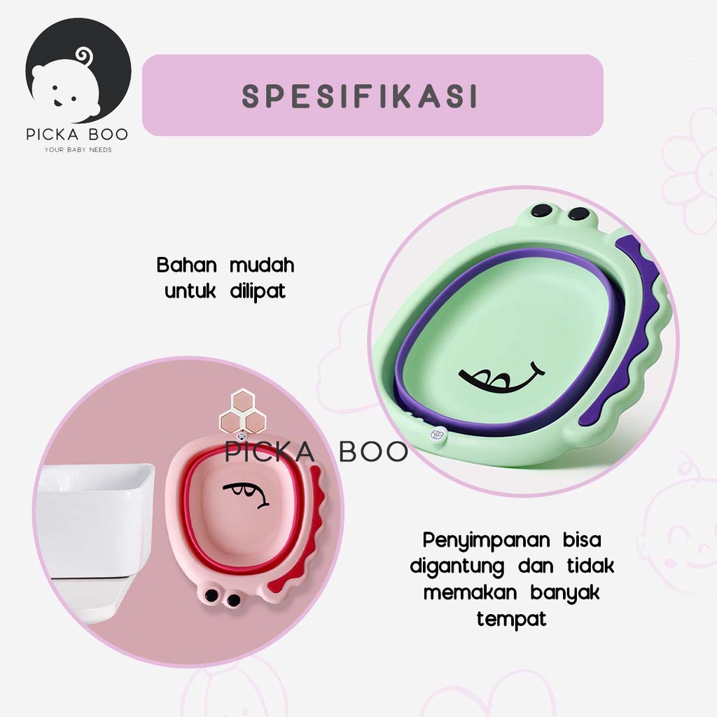 PICKA BOO Foldable Baby Wash Baskom Lipat Bayi Ember Lipat Bayi Multifungsi BPA FREE