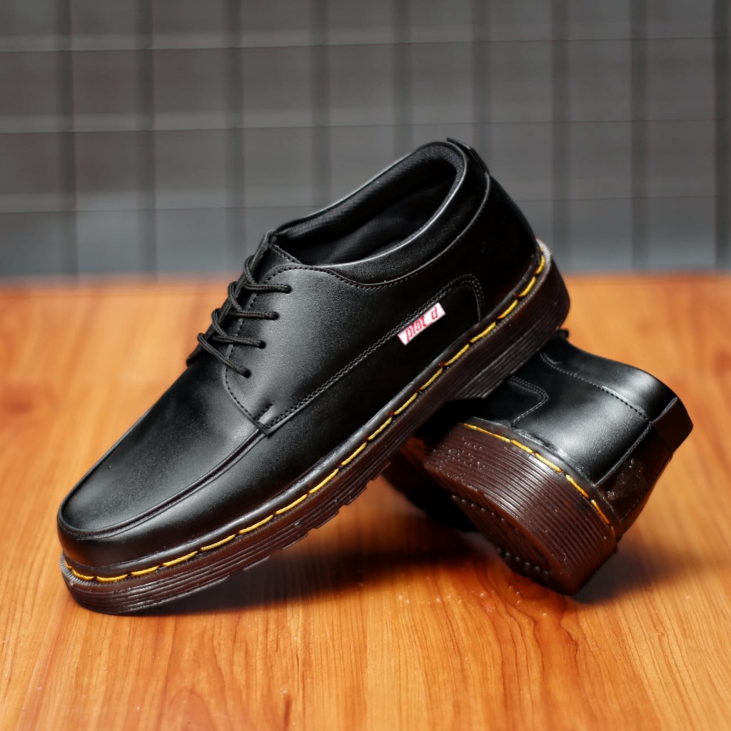 DALOT Sepatu Formal Pria Casual Modern Docmar Hitam Kulit Sintetik Original Footwear