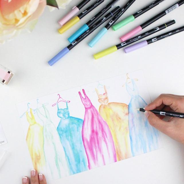

Tombow Dual Brush Pen ABT, Pastel Palette, set 10 colors