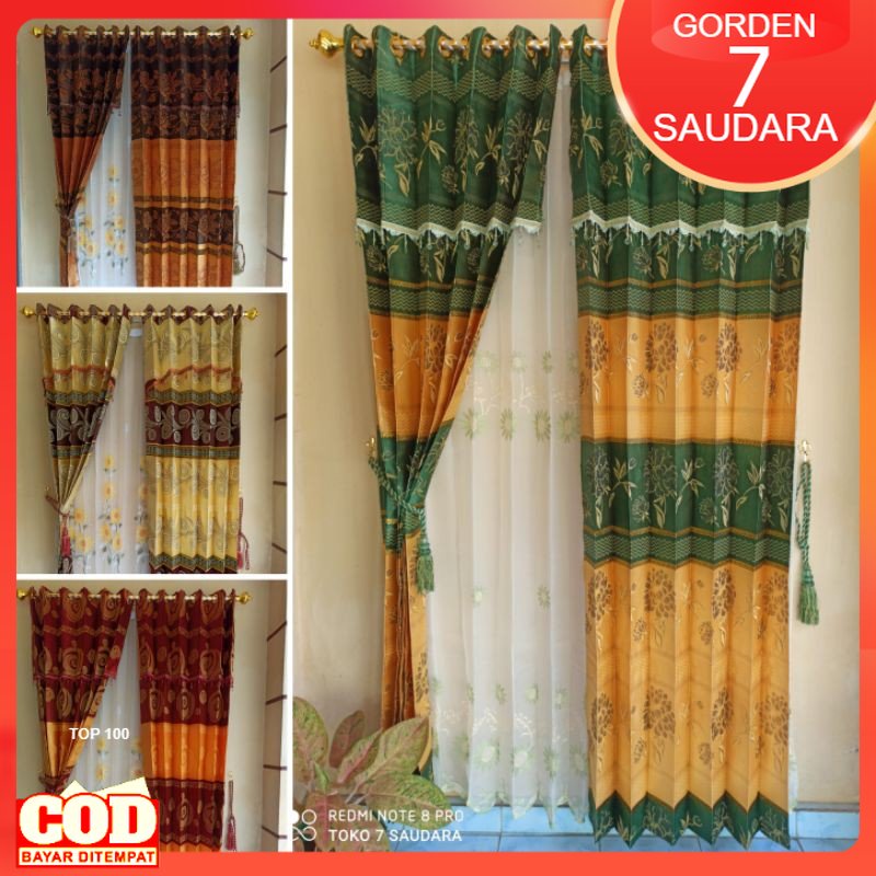 Gorden Gordyn Hordeng Korden Slambu Kelambu Jodha Poni tal smokring pintu dan jendela L1 x P2,2M