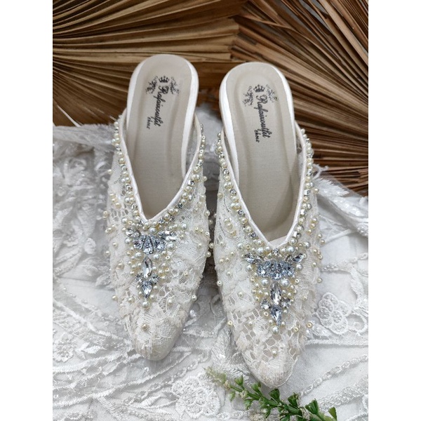 sepatu wedding alena broken white 9cm tahu