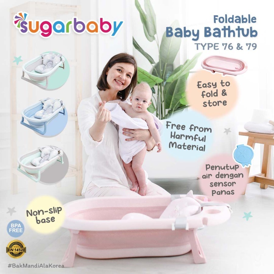 Sugar Baby Foldable Bathtub with Heat Sensor F76 / F79 Bak Mandi Bayi