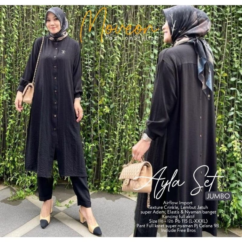 SETELAN TUNIK AIR FLOW || AYLA SET JUMBO