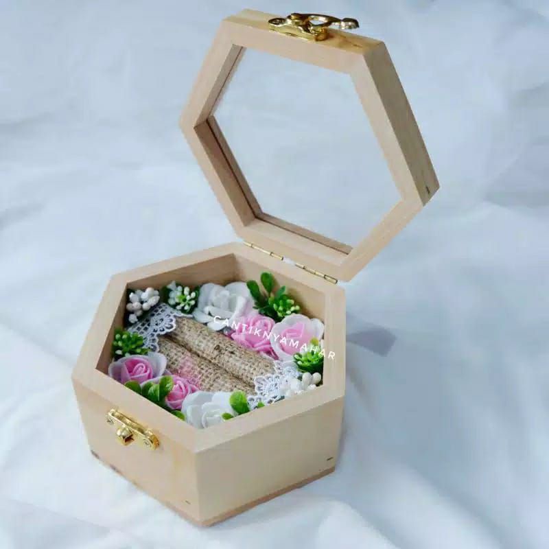 KOTAK CINCIN KAYU JATI BELANDA KOTAK DAN HEXAGONAL BY KANGKAYU