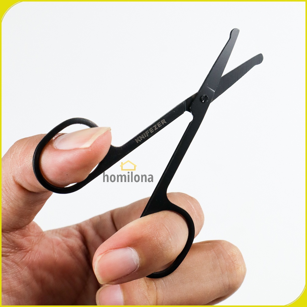 Gunting Cukur Bulu Hidung Nose Hair Scissor Stainless Steel KNIFEZER FS124 Black