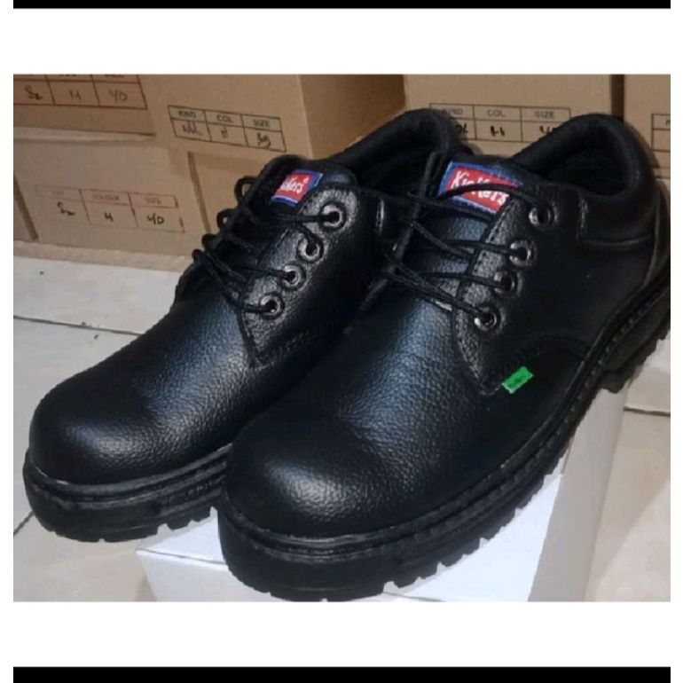 SEPATU SAFETY PENDEK PRIA UJUNG BESI OUTDOOR KERJA LAPANGAN, TOURINGAN, HIKING