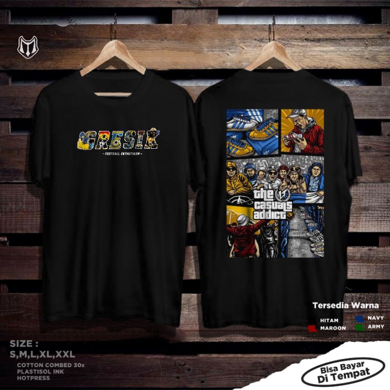 KAOS T-SHIRT ULTRAS GRESIK UNITED BAJU SUPORTER KAOS BOLA CASUAL ULTRAS HOOLIGAN DISTRO