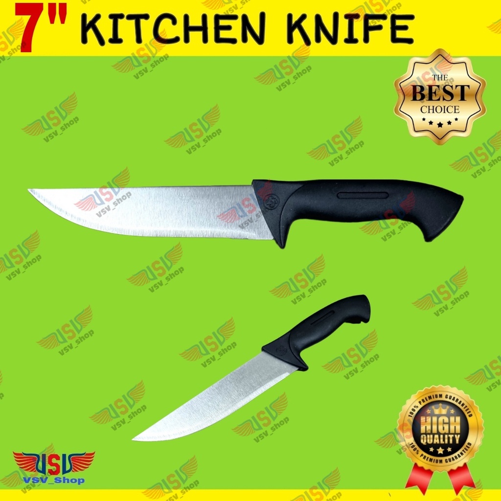 Pisau Dapur Gagang Plastik PP Premium Kitchen Knife 7&quot; Chef Knife