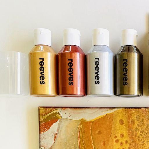 Reeves Pre Mixed Acrylic Pouring 4 x 100ml Set