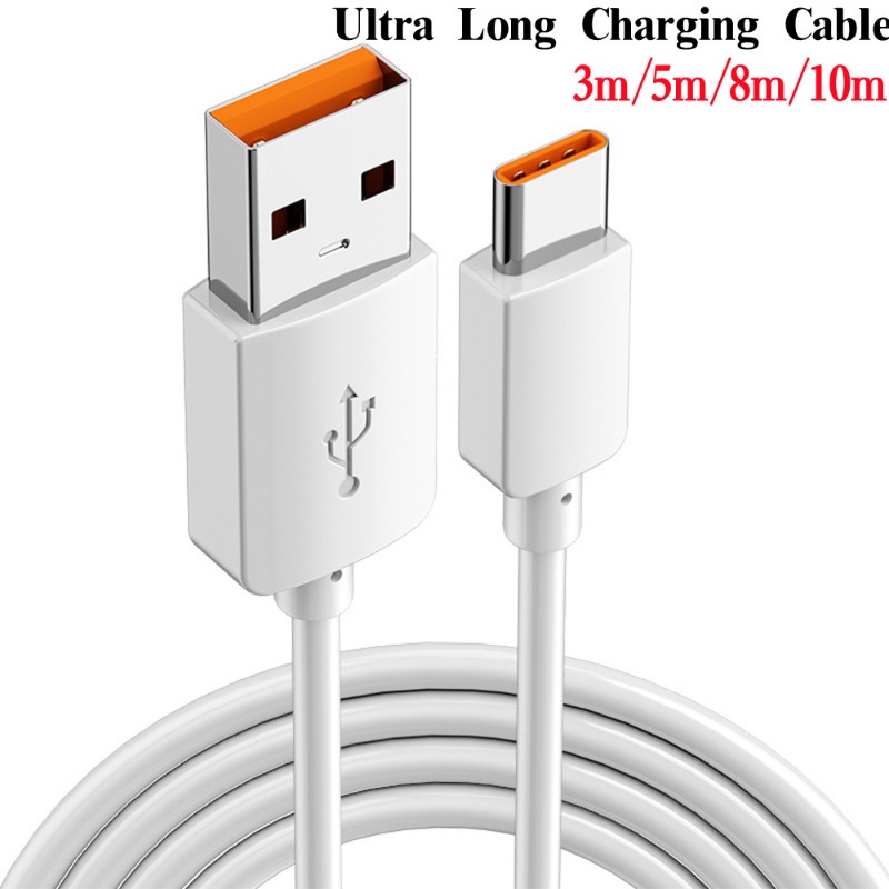 1pc 6A Kabel Charger USB Tipe C Fast Charging Panjang Untuk Handphone Android