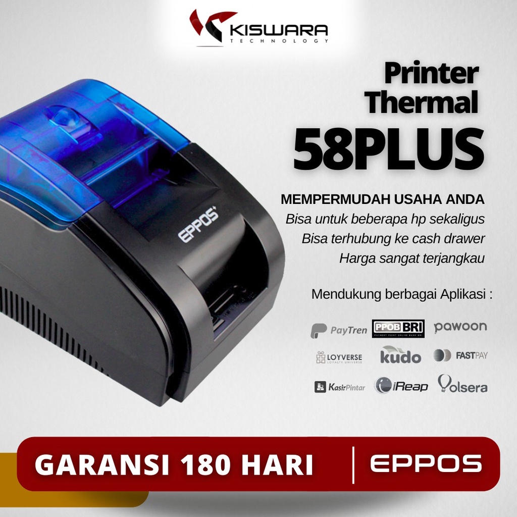 Printer Thermal ressi EPPOS PLUS 58mm EP58PLUS- USB BLUETOOTH Printer kasir