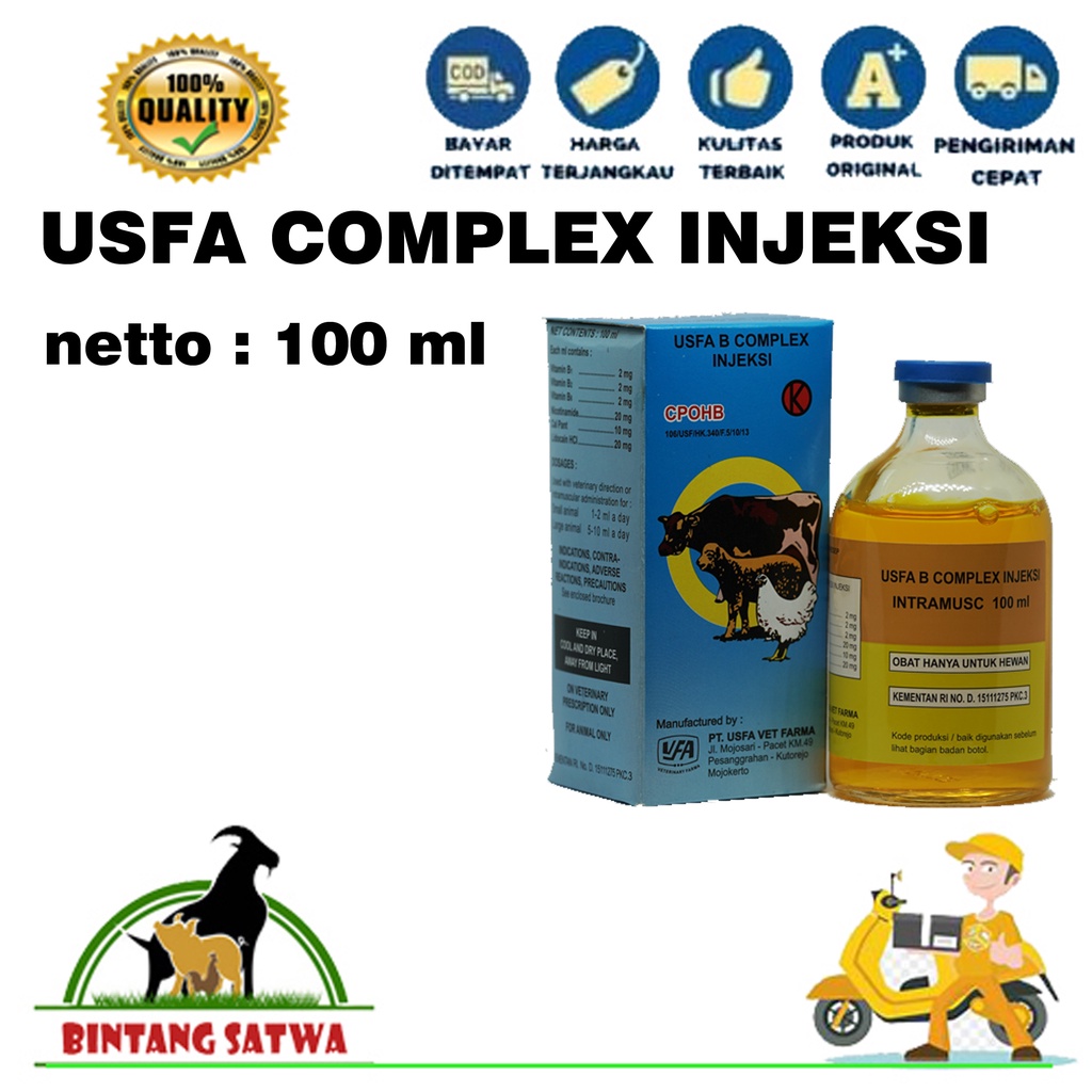 USFA B-COMPLEX Injeksi Vitamin Hewan 100 Ml
