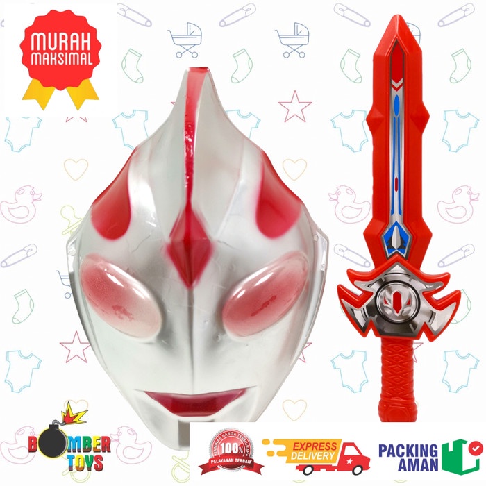 TOPENG MAINAN ANAK LAKI HERO ACTION FIGURE MURAH Ultraman Mask Pedang