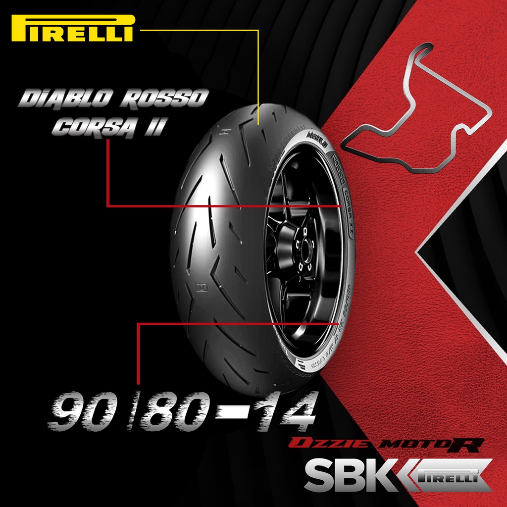 PIRELLI DIABLO ROSSO CORSA 2 / CORSA II SOFT COMPOUND BAN RACING TUBELESS UKURAN 90/80-14 | 90/80-17 | 100/80-17 | 110/70-17 ORIGINAL