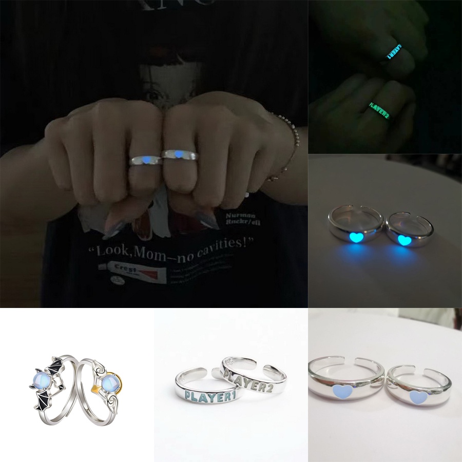 Cincin Model Hati Luminous Adjustable Untuk Pasangan