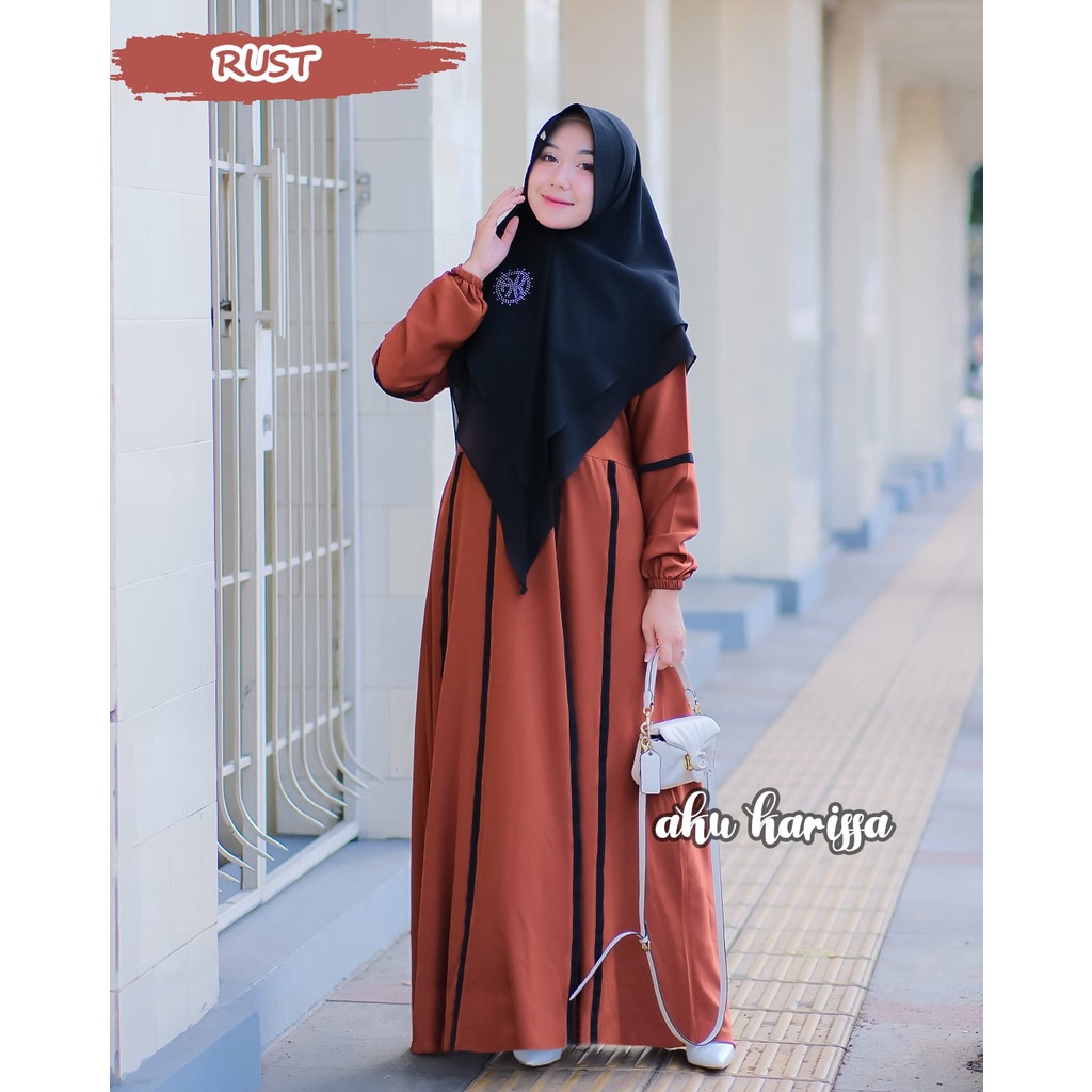 Gamis REVANA ORIGINAL BY AKU KARISSA terbaru syari ITYCREPE JILBAB PARI set KHIMAR gamis busana muslimah