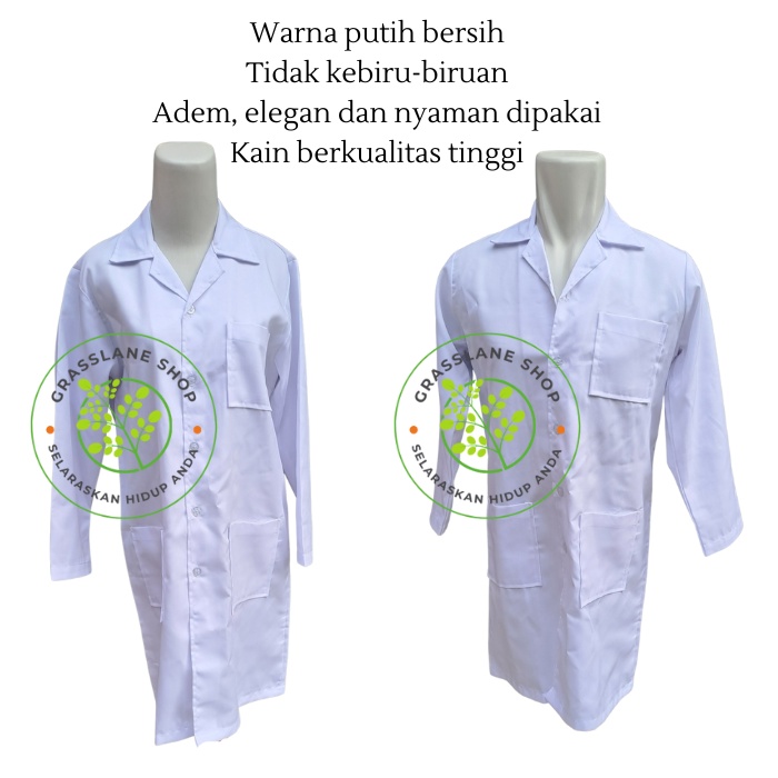 Jas Lab Lengan Tangan Panjang Baju Praktikum Laboratorium