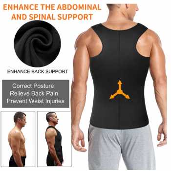 Korset Pembentuk Badan Pria Shaper Waist Trainer Fat Burner - Black