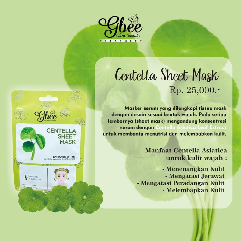 SHEET MASK BY GBEE GLOW