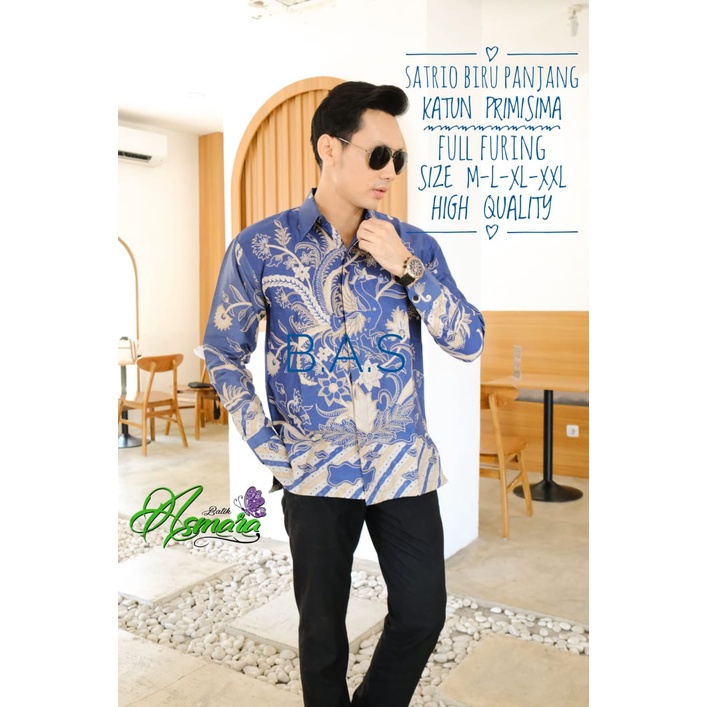 SATRIO BIRU ASMARA BATIKSOLOAMANAH KEMEJA BATIK PRIA SOLO LENGAN PANJANG PENDEK LAPIS FURING ATASAN PREMIUM MODERN KATUN HALUS  NAGA BULAN COKLAT SEJAGAT MERAH PANJANG KATRESNAN UNGU KEMBANG BIRU ANGGORO WHITE COFFE LAYUNG MERAH WIRAYUDA HITAM BRAMANTYO