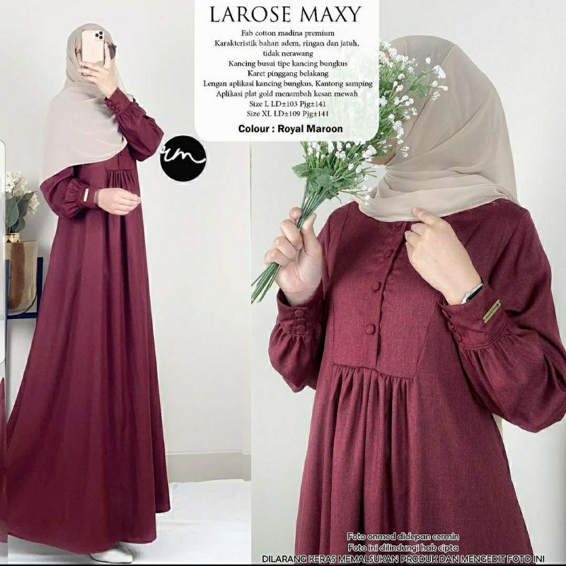 Larose maxy jumbo gamis katun madina