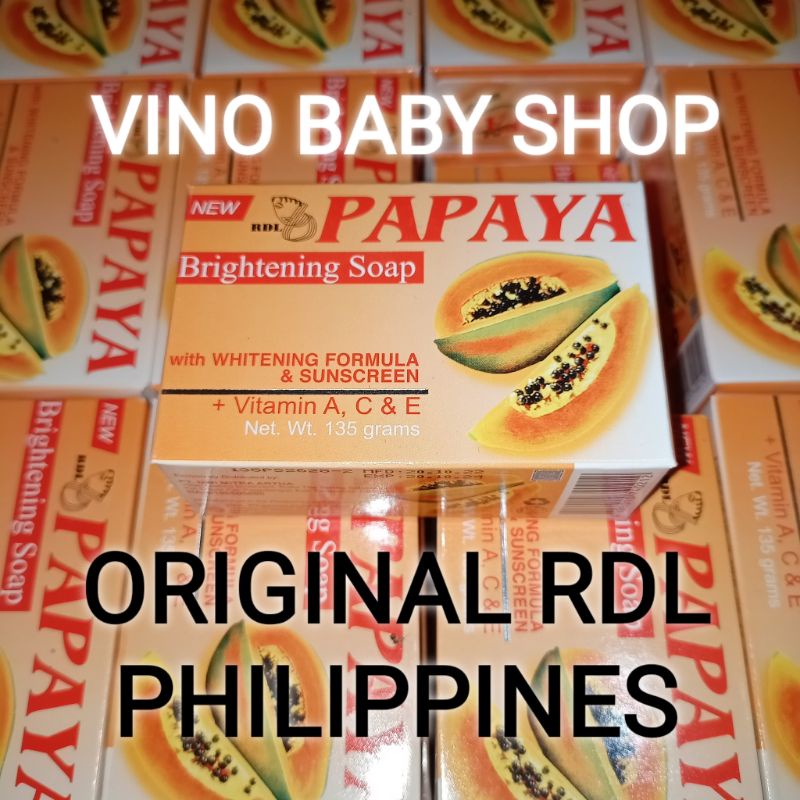 GROSIR RDL Papaya Soap 135GR / sabun papaya / brightening soap/ Asli Philippines VINO BABYSHOP