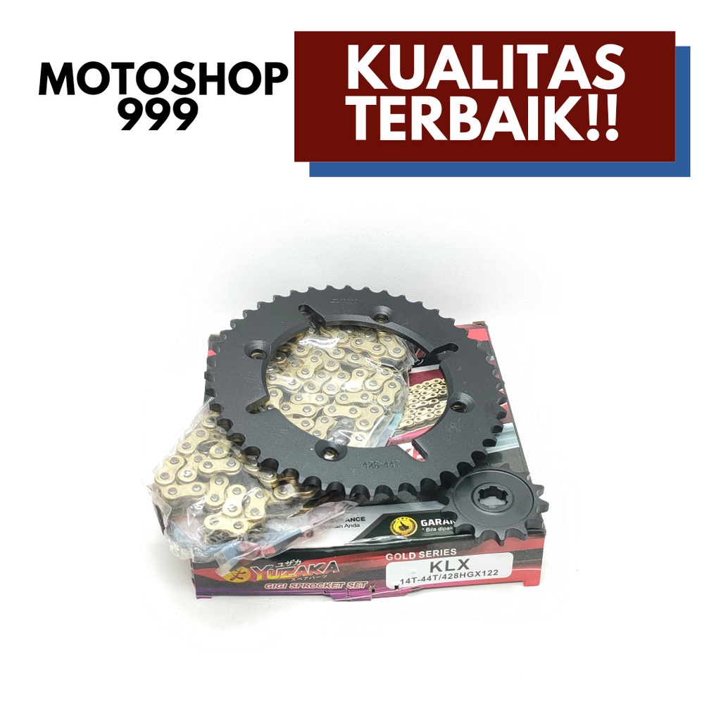 Gear set (GOLD) + rantai KLX Yuzaka