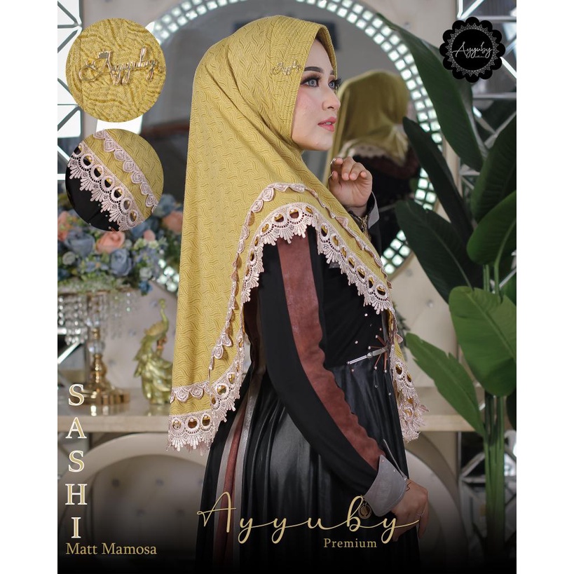 Hijab Khimar SASHI Jersey Renda by Ayyuby