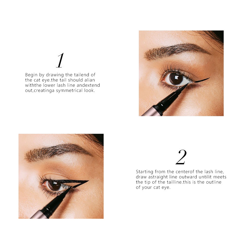 2022 Baru Asli LESSXCOCO Eyeliner Tahan Air LESSXCOCO Eyeliner Tugas Berat LESSXCOCO Eyeliner Pengeringan Cepat untuk Bulu Mata Eyeliner Tahan Air, eyeliner riasan hitam yang tahan lama dan mudah digunakan