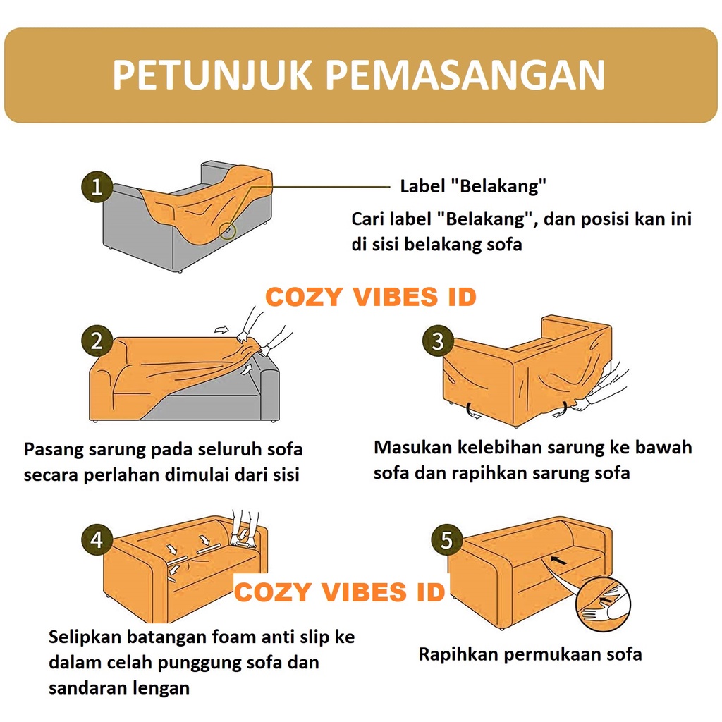 sarung sofa cover 4 seater s1 elastis elastic motif 4seater