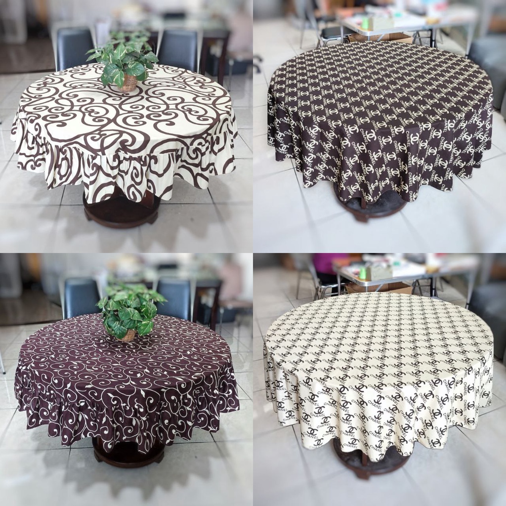 Taplak bundar / bulat meja makan besar 4 kursi / meja cafe dari kain 120 cm / 150 cm, taplak bundar 